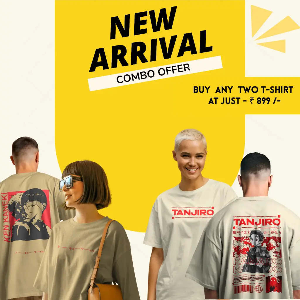 Ken Kaneki & Tanjiro , | Oversize  t-shirt | Anime combo | Unisex | At 899/-