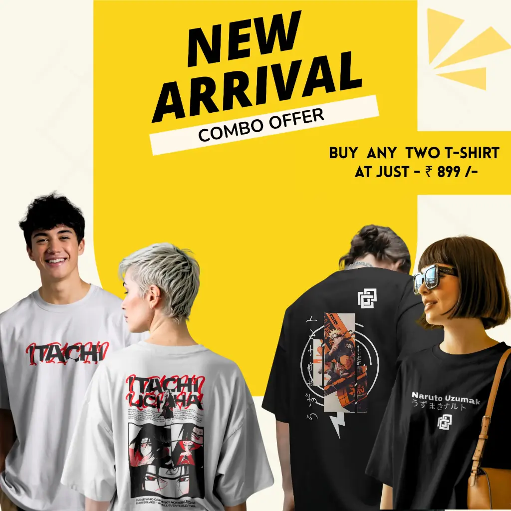 Itachi & Naruto Uzumak , | Oversize  t-shirt | Anime combo | Unisex | At 899/-
