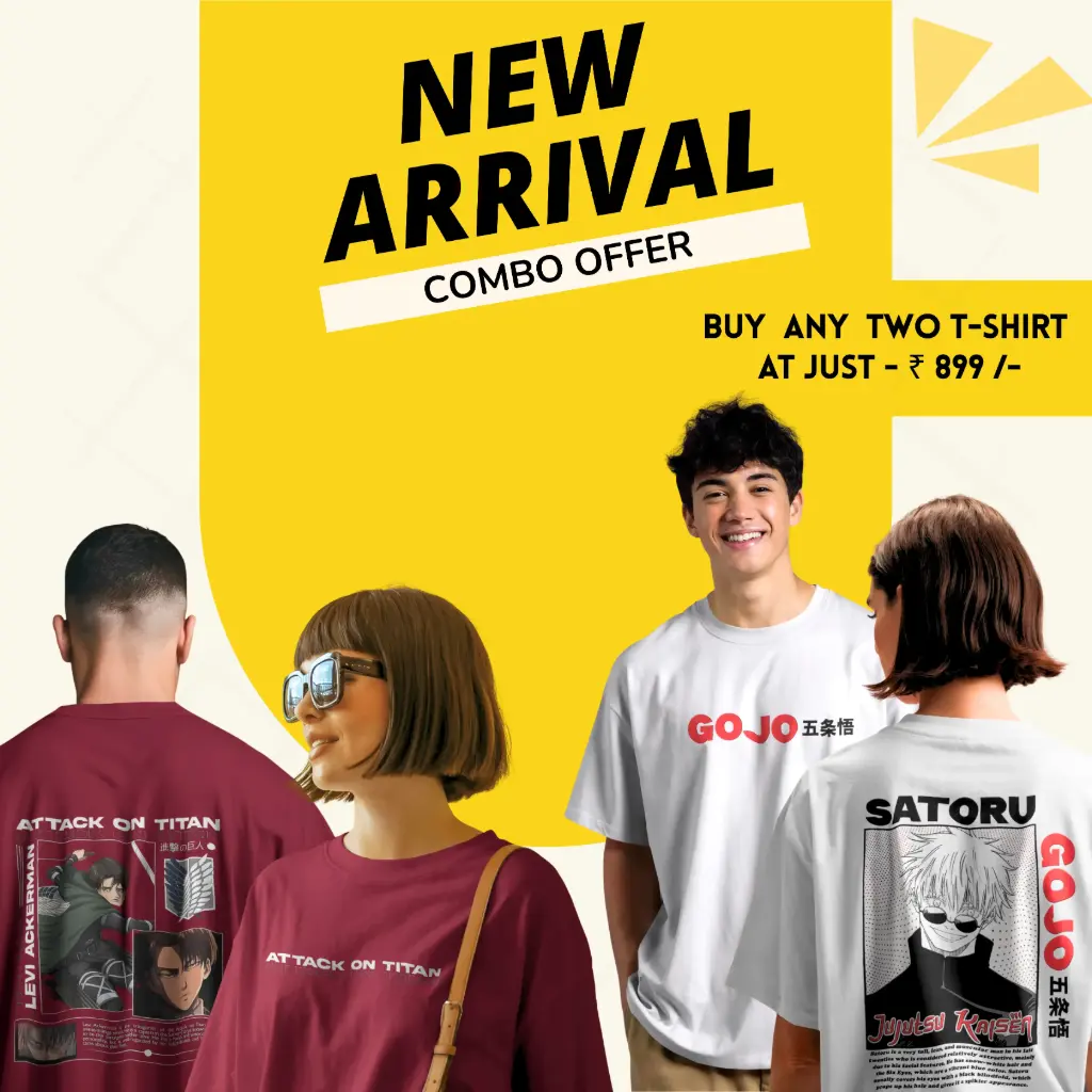 Levi Ackerman & Gojo , | Oversize  t-shirt | Anime combo | Unisex | At 899/-