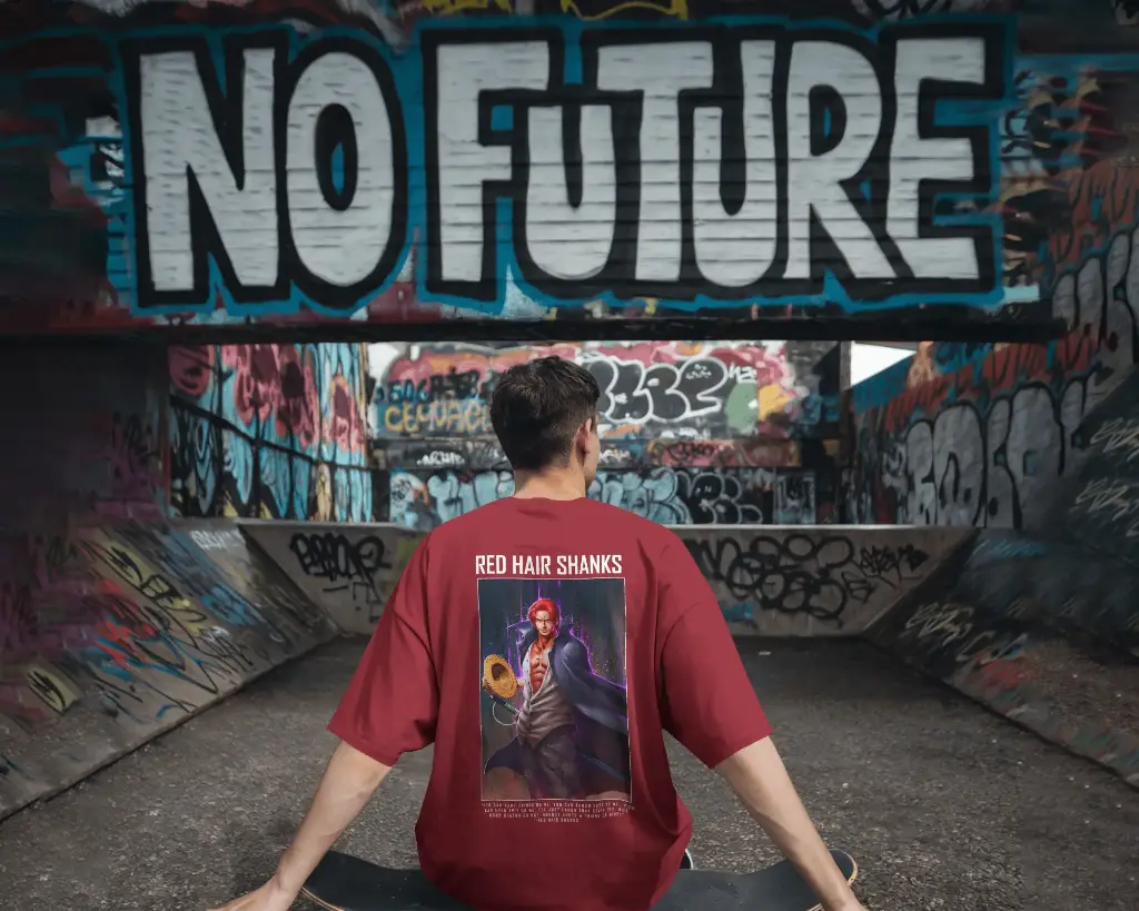 Red hair shanks from one piece  | Oversized T-shirt | ANIME | UNISEX