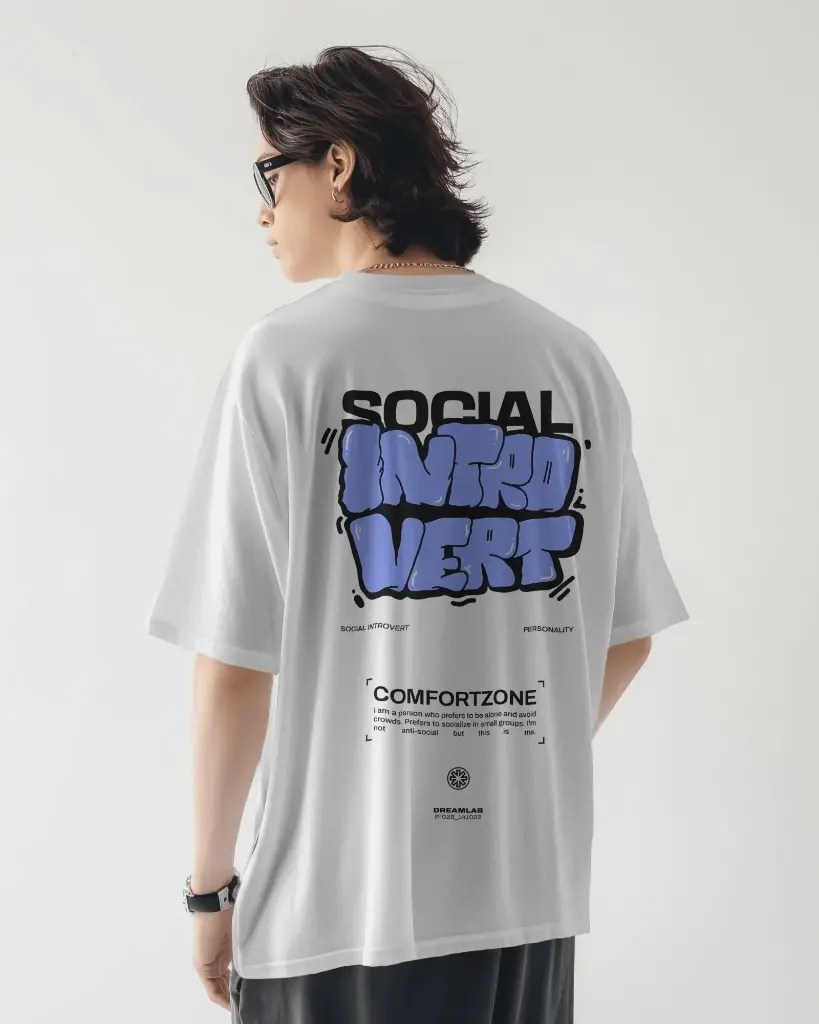 Social Introvert Printed | Oversized T-shirt | Unisex