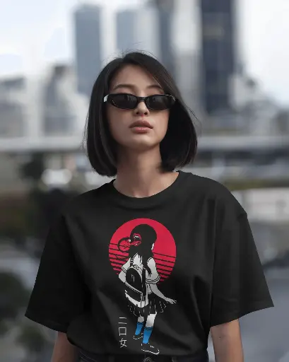 [A0010] Two mouthed girl | Oversized T-shirt | ANIME | UNISEX