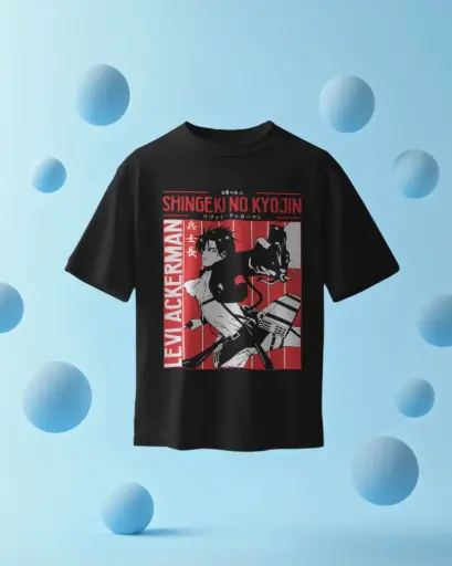 [A00105]  LEVI ACKERMAN ATTACK ON TITAN | Oversized T-shirt | ANIME | UNISEX