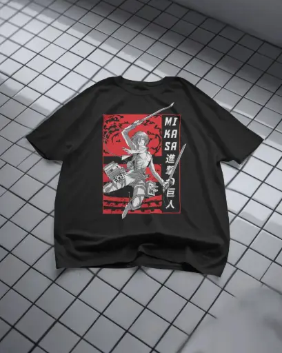 [A00103] MIKASA ACKERMAN | ATTACK ON TITAN | Oversized T-shirt | ANIME | UNISEX