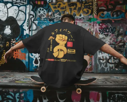 [A0075] LUFFY POWER | Oversized T-shirt | ANIME | UNISEX