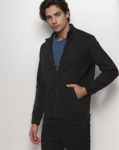 Quilted High-Neck Zip-Front Sweatshirt | Type jacket