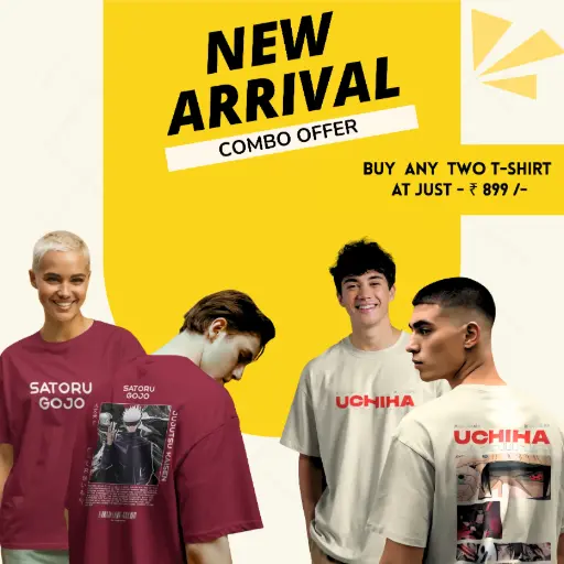 Satoru gojo & Uchiha , | Oversize  t-shirt | Anime combo | Unisex | At 899/-