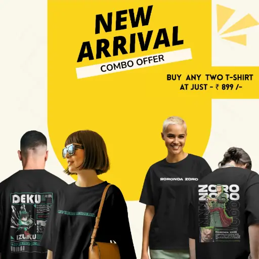 Deku & Zoro , | Oversize  t-shirt | Anime combo | Unisex | At 899/-