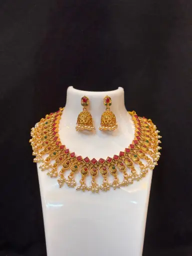 Elite Charming Unique  | Necklace set | Gold Plated | ethnic, Party Adjustable sizing