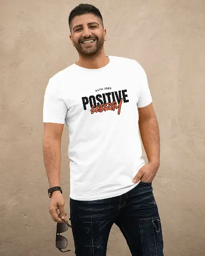 [009/] positive vibes | round neck | regular fit 