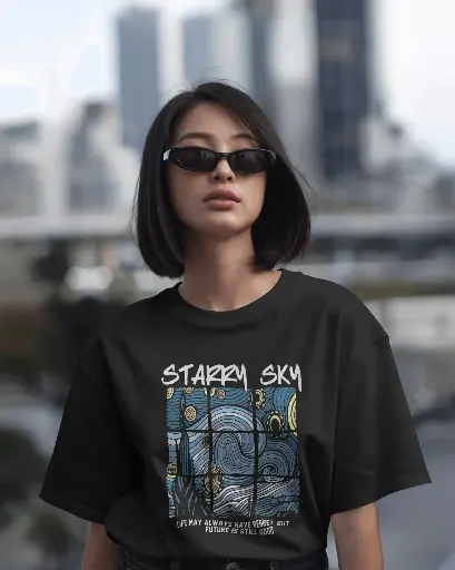 [0030/] STARRY SKY |  Oversized T-shirt | Womens