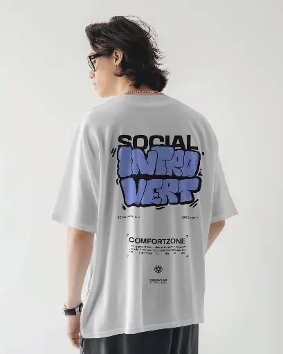 Social Introvert Printed | Oversized T-shirt | Unisex